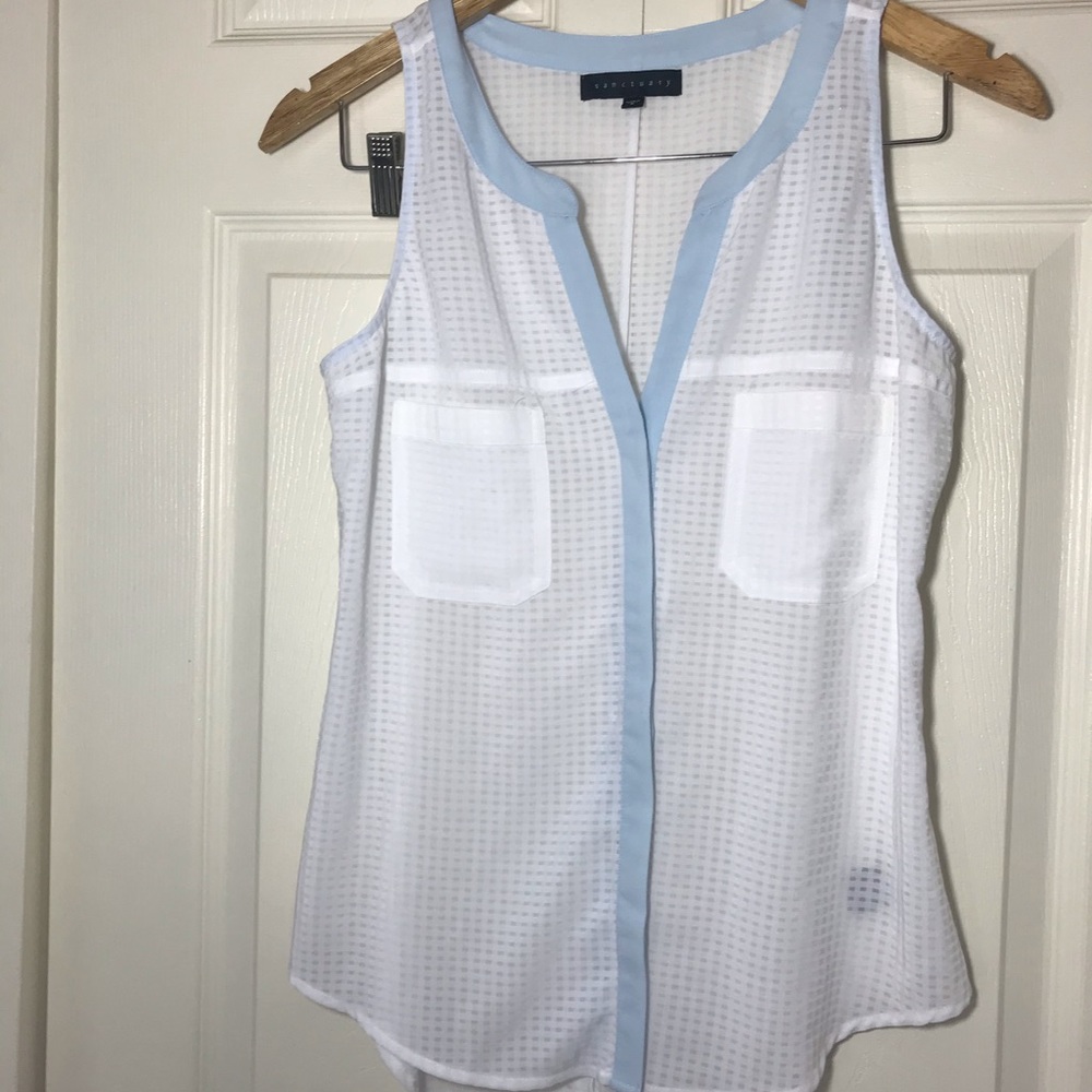 Sanctuary  White blouse  - Blue accent